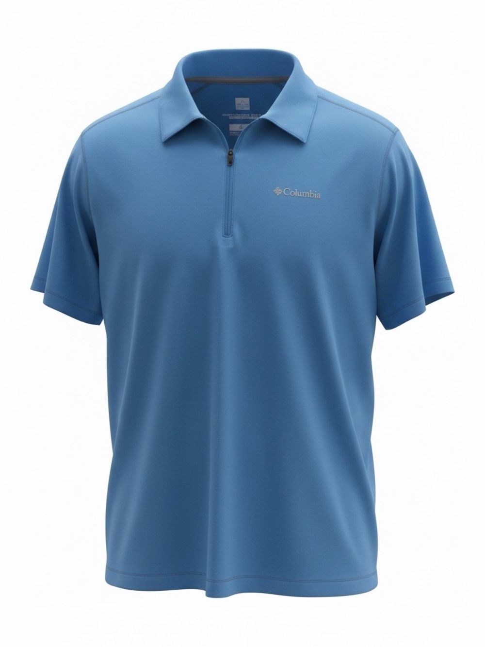 Columbia Men's Sky Blue Short-Sleeve Quarter-Zip Polo